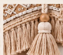 Close view of decorative fringe and tassels on the AI collar concept
